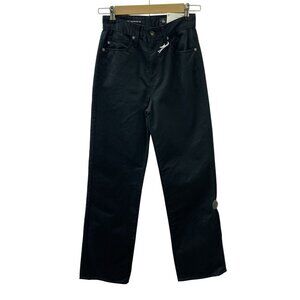 AG Adriano Goldschmied Kora High-Rise Wide Leg Black Denim Jeans Women‎ 24 NWT